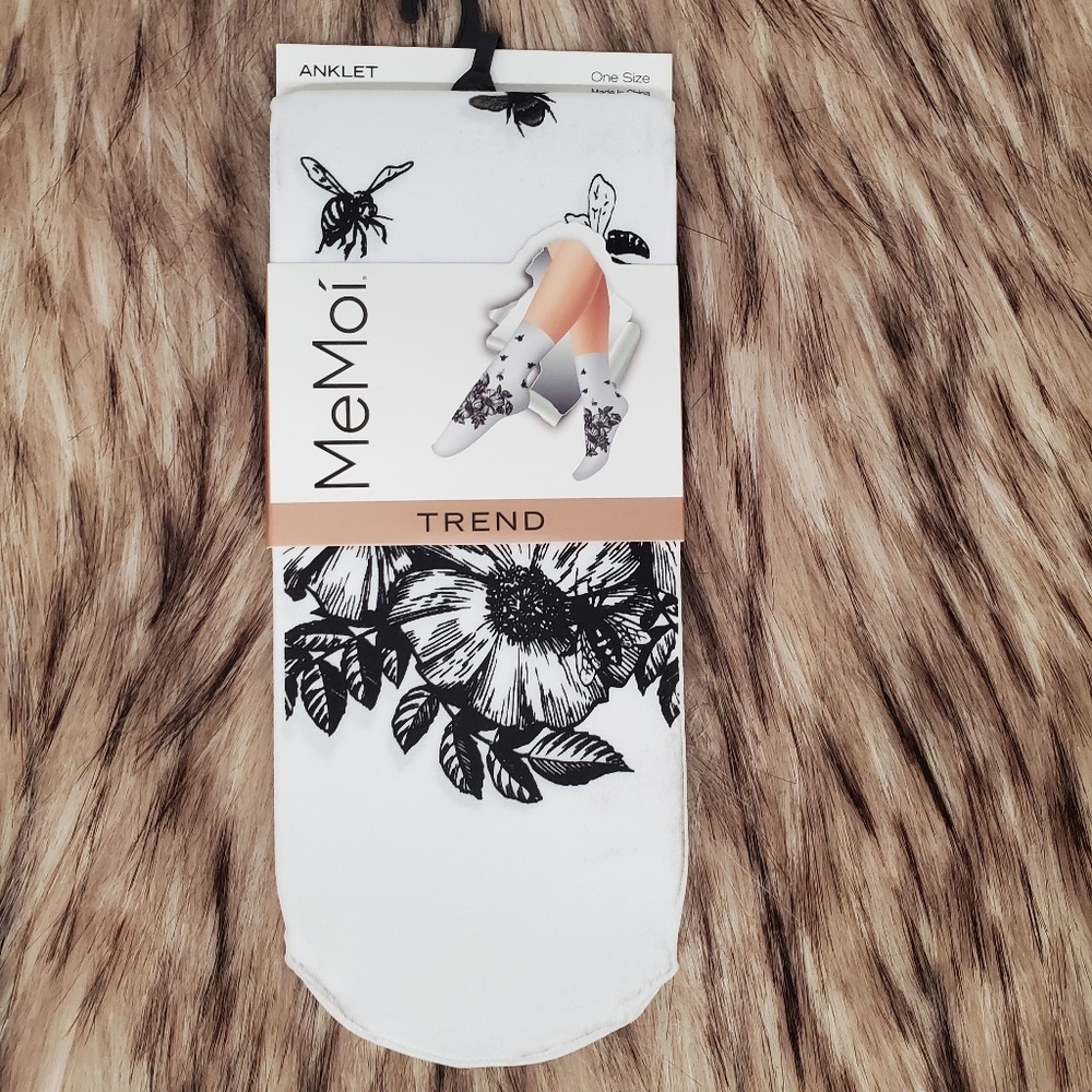 MEMOí Busy As A Bee Print Anklet Socks